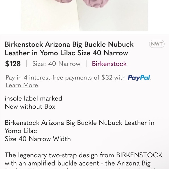 Birkenstock Arizona Big Buckle Nubuck Leather Size 8 NWT - Picture 13 of 13